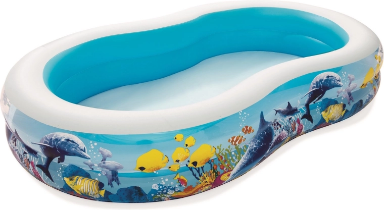Napenjalni bazen z motivom ribic 262 × 157 × 46 cm BESTWAY