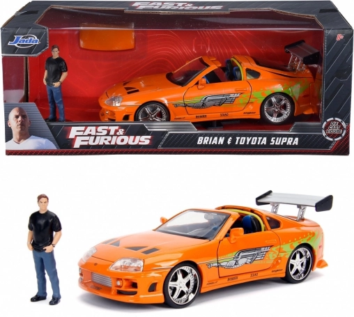 Model avtomobila Hitri in drzni Toyota Supra 1/24 s figurico