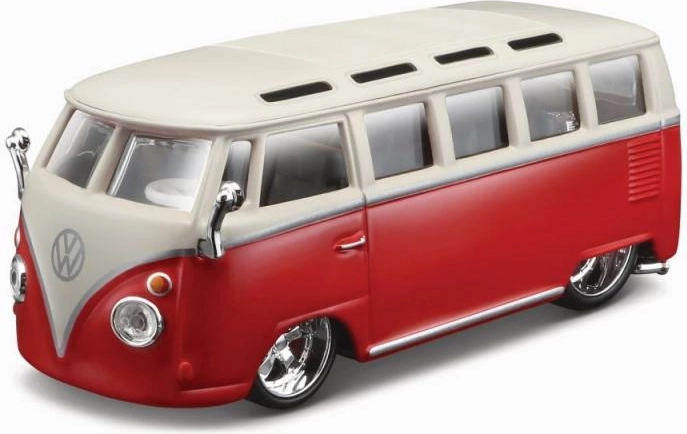 Bburago plus Volkswagen Van Samba rdeč
