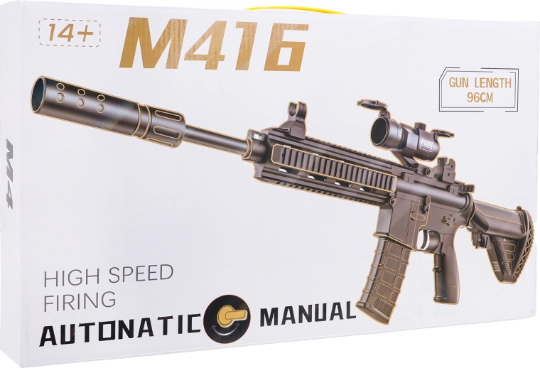 Gel pištola M416 siva za vodne kroglice s priborom