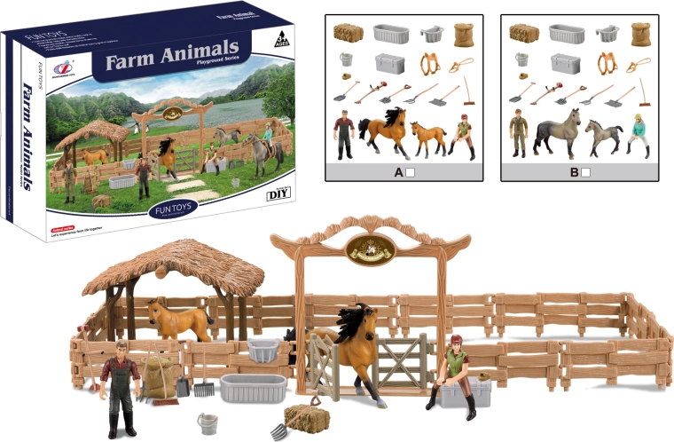 Velika ograda za konje z jezdecem – živali s kmetije