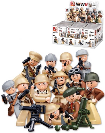 Sluban Army WWII mini figurica vojaka z dodatki (blind bag) - 1 kos