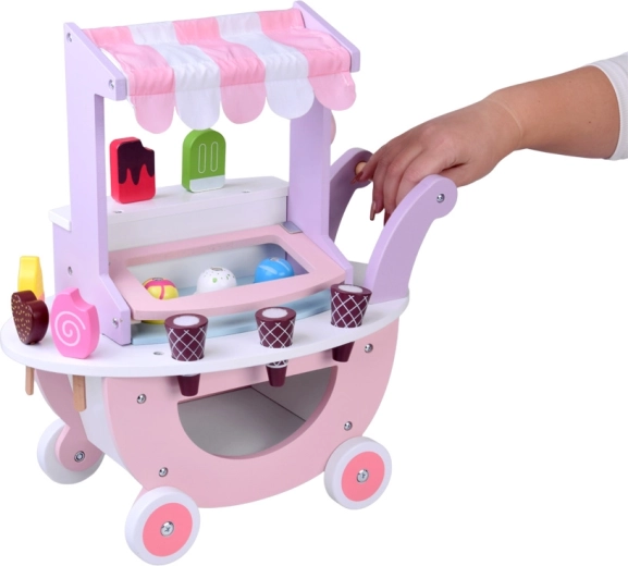 Mobilna stojnica s strešico in shranjevalnim prostorom