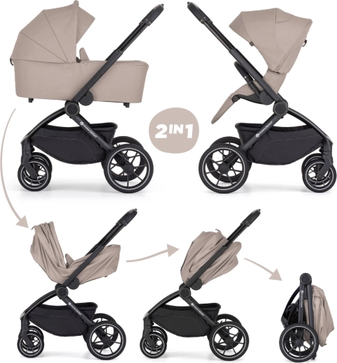Petite&Mars kombiniran voziček Scout 2v1 cappuccino cream