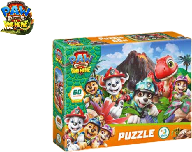 Sestavljanka Tačke na patrulji (Paw Patrol): Dino film, 60 koščkov (32 × 23 cm)