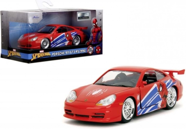 Kovinski model avtomobila Porsche 911 GT3 RS Spider‑Man 1:32