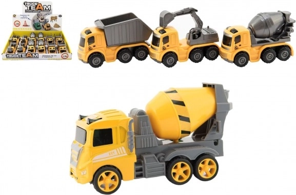 Plastični gradbeni avtomobilček na vztrajnik 10 cm – 3 vrste, škatla 12 kos