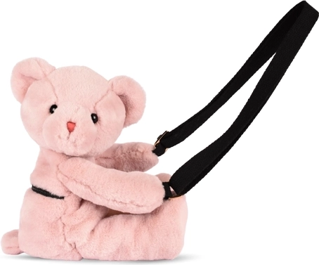 Doudou plišasta torbica čez ramo medvedek rožnata 30 cm