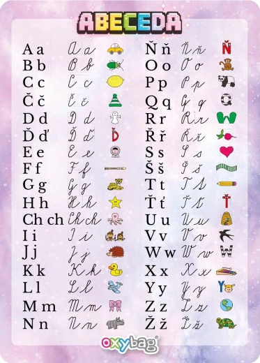 Educational A4 card Alphabet – butterfly