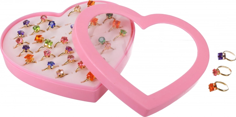 Set prstančkov z barvnimi kamni za otroke