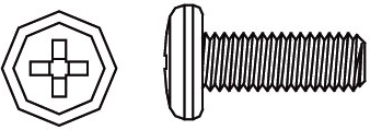 Jamara križni vijak s polokroglo glavo M3 × 12 mm – 1 kos