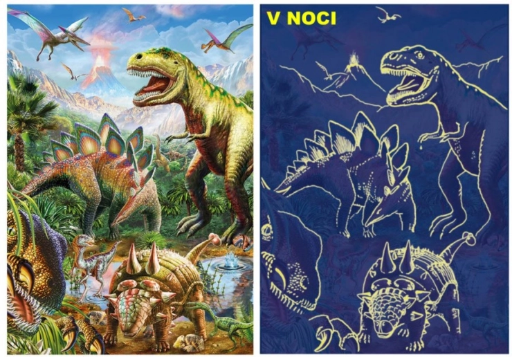 Svetleča sestavljanka svet dinozavrov 100 XL kosov