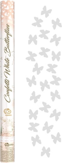 Pnevmatični konfeti beli metuljčki – papirnati