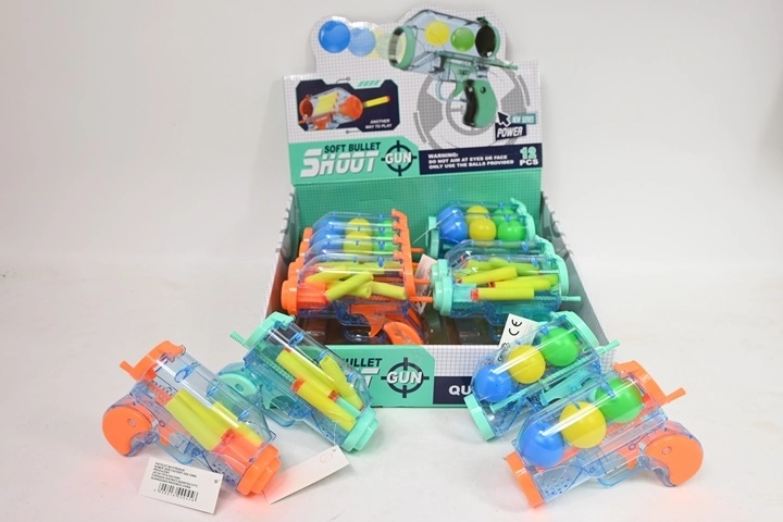 Kids foam dart & ball blaster pistol (set of 12 projectiles)