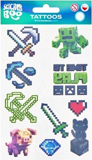 začasne tetovaže Minecraft – set 10 motivov