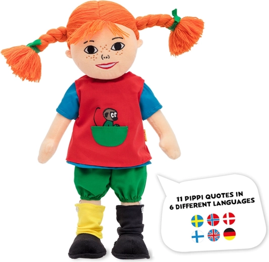 Mehka govoreča punčka Pika Nogavička 40 cm