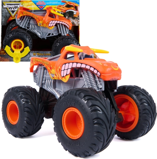 Monster Jam El Toro Loco Rev ’N’ Roar monster truck v merilu 1:18