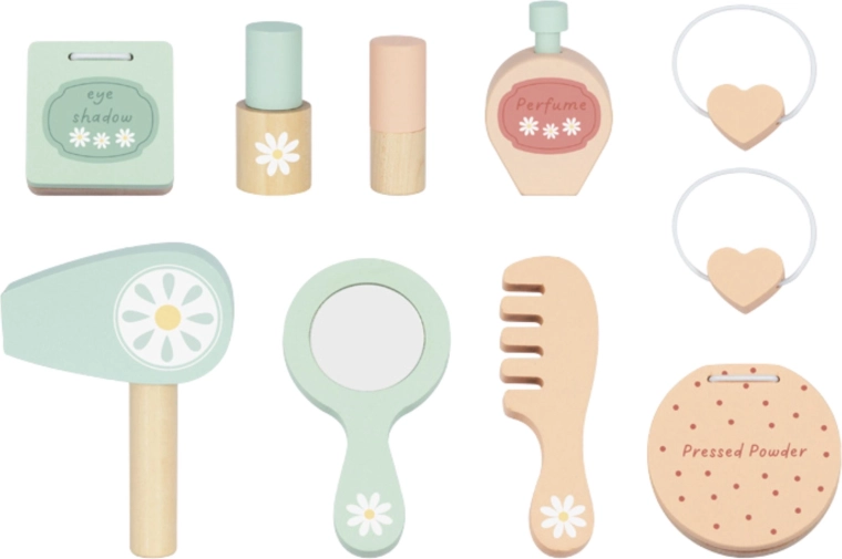 Bogat komplet lesenih kozmetičnih dodatkov