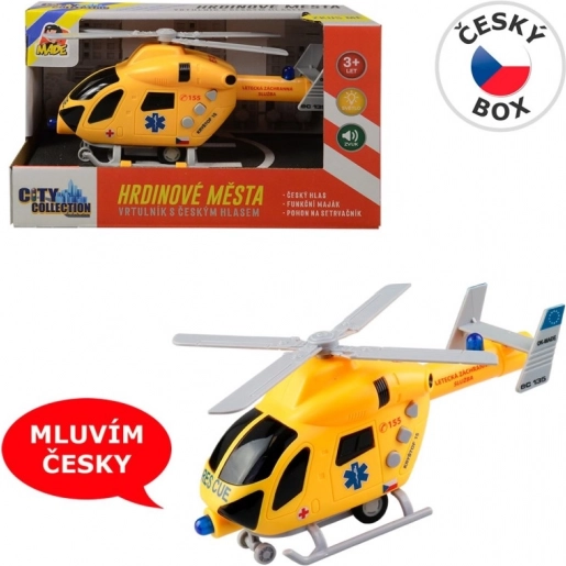 MaDe reševalni helikopter na vztrajnik s svetlobo in zvokom, 20 cm