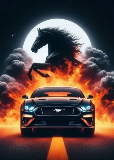 Norimpex diamantno slikanje športni avto Mustang 30 × 40 cm