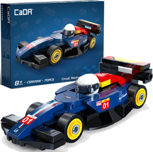 CaDA building set racing car Circuit Racing Car dark blue 70 pieces