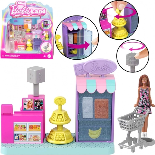 Mini supermarket Barbie Land z punčko in blagajno