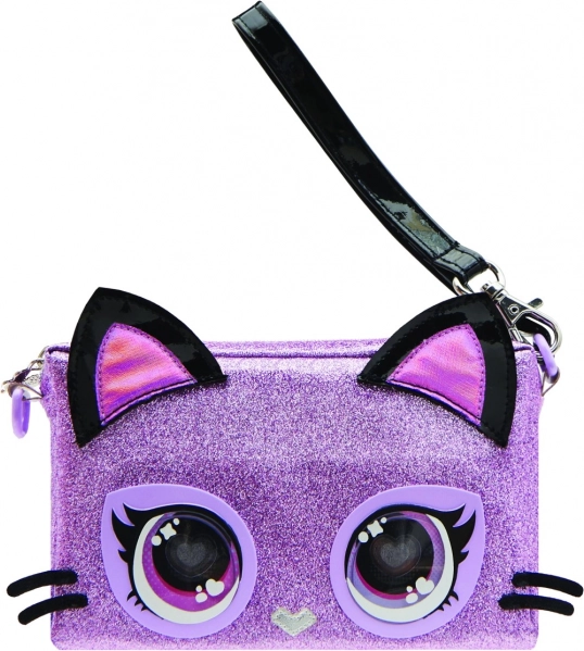 Interaktivna zapestna torbica PURSE PETS Purdy Purrfect – vijolična mačka z LED očmi