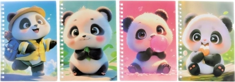 Beležnica Panda s kemičnim svinčnikom