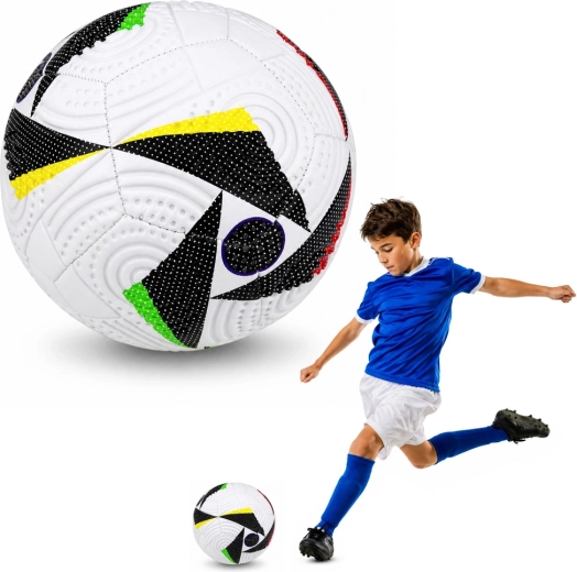 Trening nogometna žoga velikost 5 (22 cm) bela z vzorcem