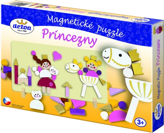 Detoa magnetna lesena sestavljanka – princese, 45 delov
