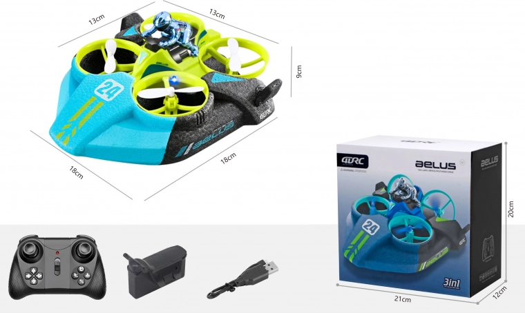 Dron Aelus 3v1 na daljinsko upravljanje brez kamere