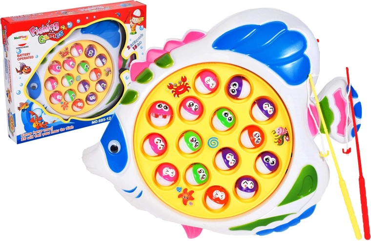 Lovljenje ribic – vrteči ribnik z 2 palicama in 15 ribicami