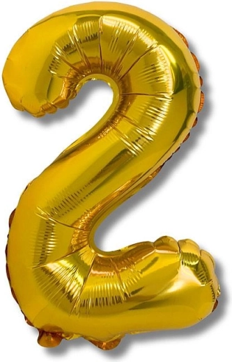 Fóliasti balon številka 2, 40 cm, zlata