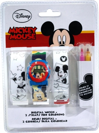 Euroswan komplet digitalne ure in paščkov za barvanje Mickey Mouse