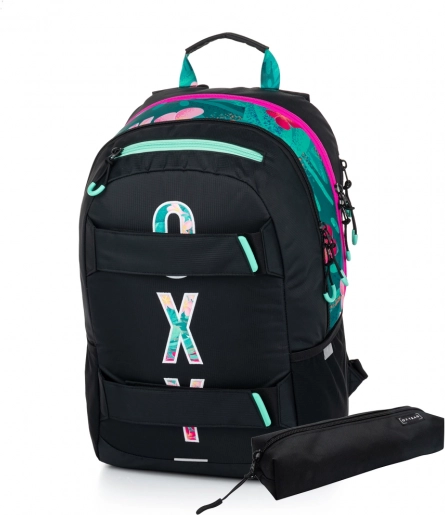 Študentski šolski nahrbtnik in peresnica OXY sport tropic – set