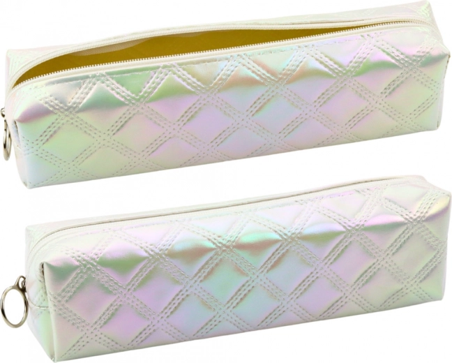 Šolski peresnik biserne barve z reliefnim vzorcem