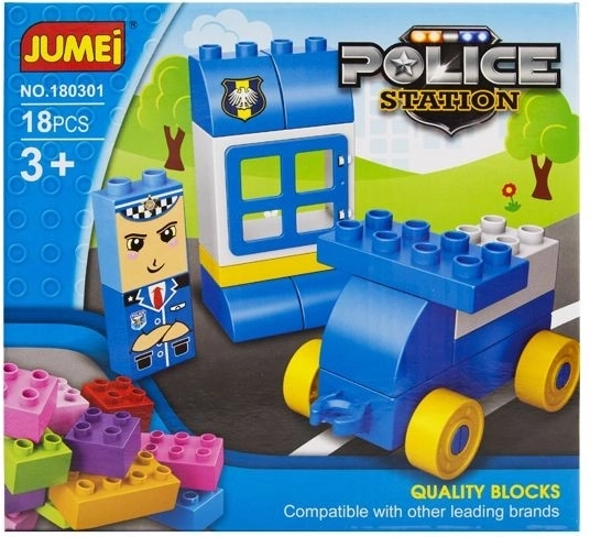 Jumei gradbeni set policijske postaje 18 delov (3+) 20 × 19 cm - 1 kos