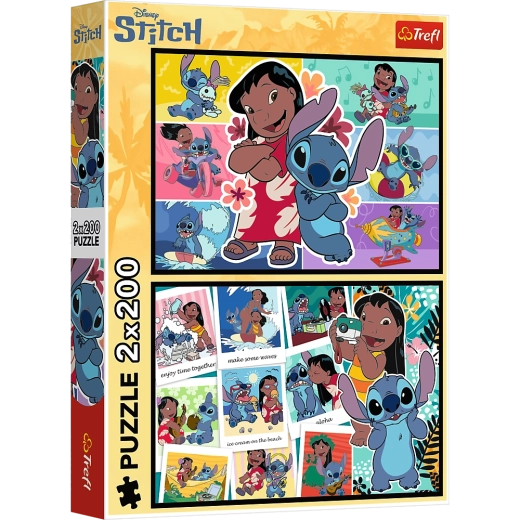 Sestavljanka 2x200 Veselo življenje Stitch - Disney Lilo in Stitch