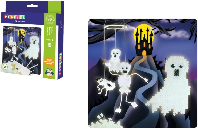 PLAYBOX Glow-in-the-Dark Fuse Beads Skeletons and Ghosts 1,100 pcs