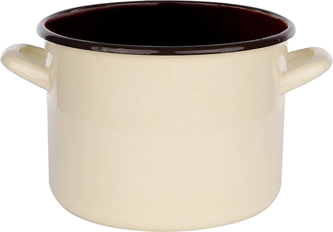 Emaliran lonec Silesia 3,3 l 18 cm kremne barve s temno notranjostjo