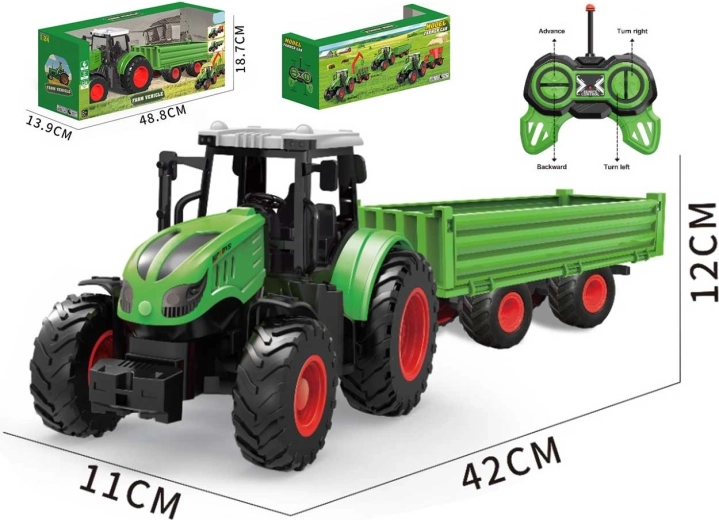 R/C traktor z daljinskim upravljanjem s prikolico