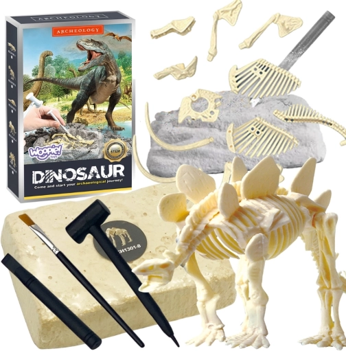 Woopie arheološki set – dinozaver stegozaver, izkopavanja in zložljivi okostnjak