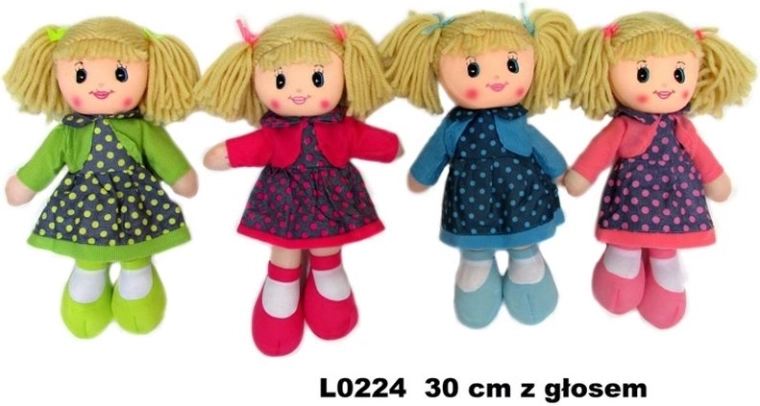 Plišasta punčka z glasom 30 cm (mix 4 različic)
