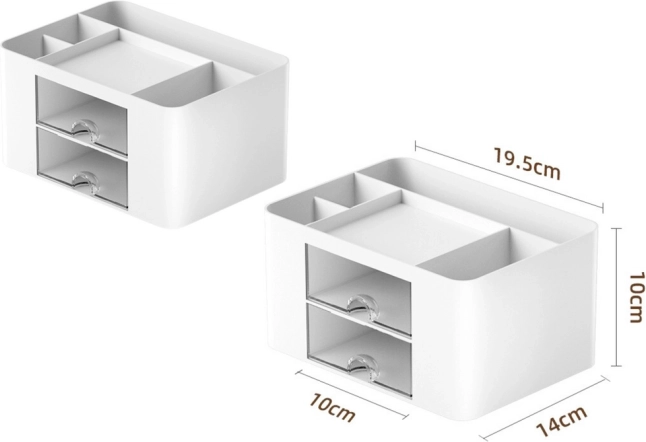 Organizator za pisalno mizo z belimi predali