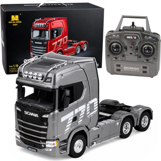Huina Scania 1501 RC daljinsko voden vlačilec 1:18 sivo-srebrn
