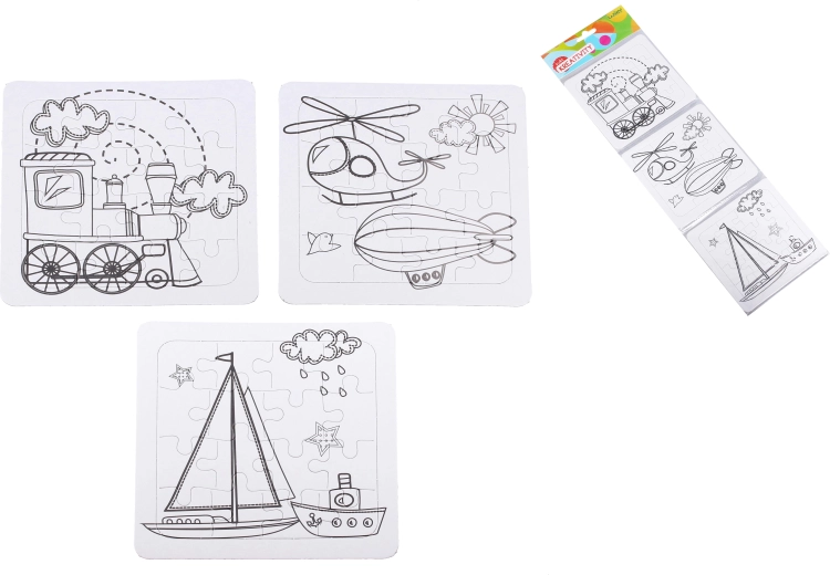 Pobarvanke-puzzle – 3 kosi