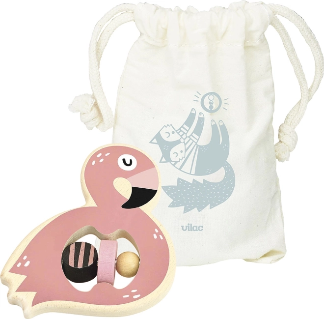 Lesena ropotuljica flamingo