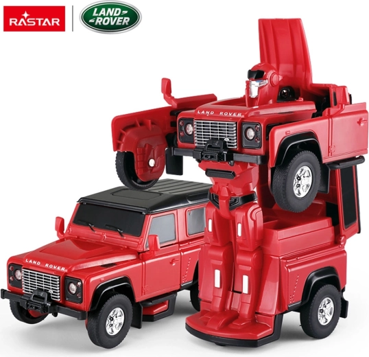 Kovinski avto in robot 2v1 Land Rover Defender RASTAR 1:32 rdeč