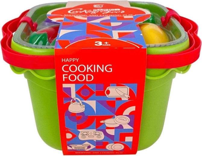 Košara z rezanim sadjem in zelenjavo, komplet za otroke