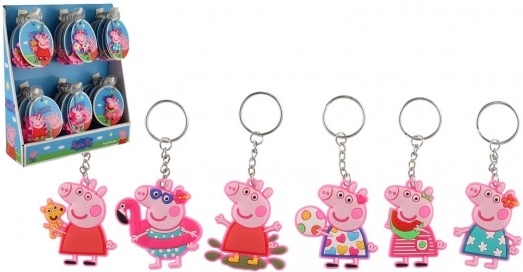 Peppa Pig keychain 10 cm – rubber keyring for keys and backpack